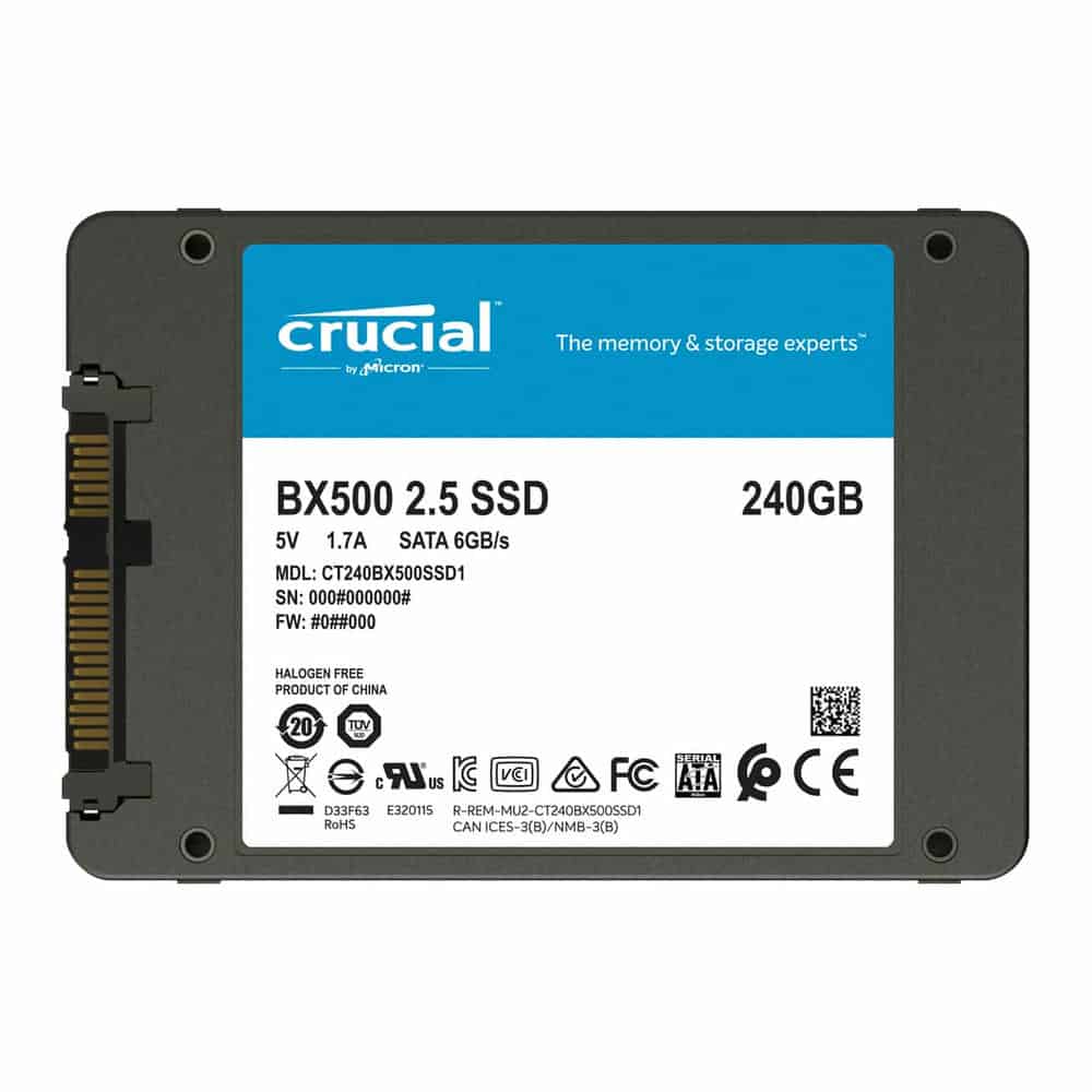 (image for) Crucial BX500 240GB 2.5" SATA 3D NAND Desktop/Laptop SSD/Solid State Drive